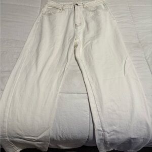 White Wide-Leg Jeans